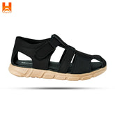 Men's Genuine Leather Hiking Sandals - Black Fashionable Closed Toe Footwear for Outdoor Sports and Light Beach Shoes